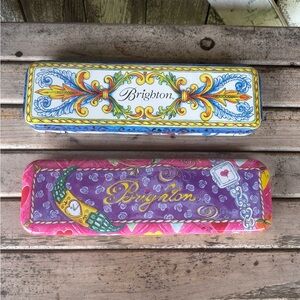 2 Brighton Tin Collectible Box  Brighton Jewelry Watch Bracelet Necklace